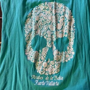 Teal Skull Graphic T-Shirt